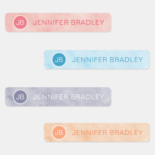 Monogram Custom Name Clothing Tags Pink Blue