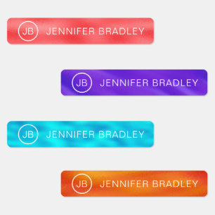 Monogram Custom Name Clothing Tags Red Blue