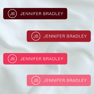 Monogram Custom Name Clothing Tags Red Pink White 