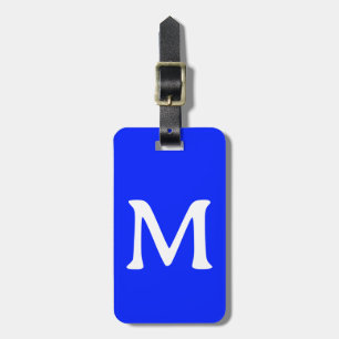 Monogram Custom Name Colour Neon Blue White Cool Luggage Tag