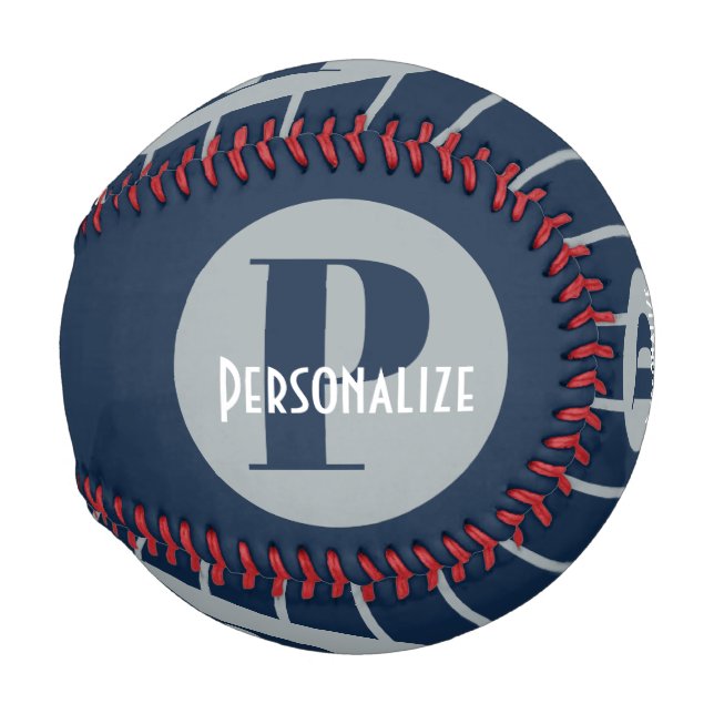 Monogram Custom Name Personalized  Baseball (Back Left)