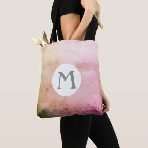 monogram custom personalized abstract art tote bag