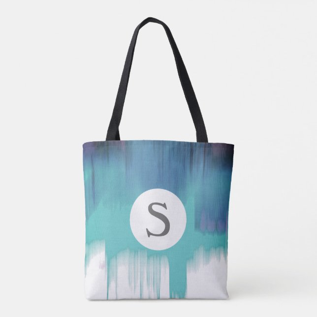 monogram custom personalized abstract art  tote bag (Back)