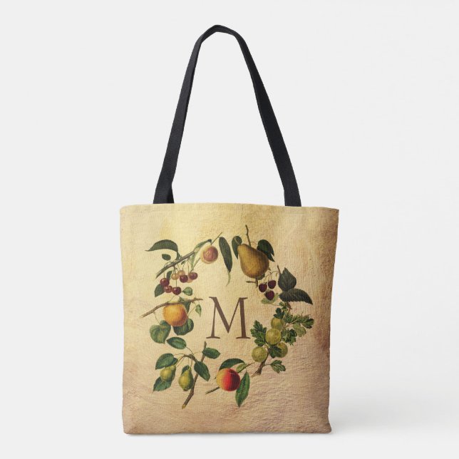 monogram custom personalized nature  tote bag (Back)