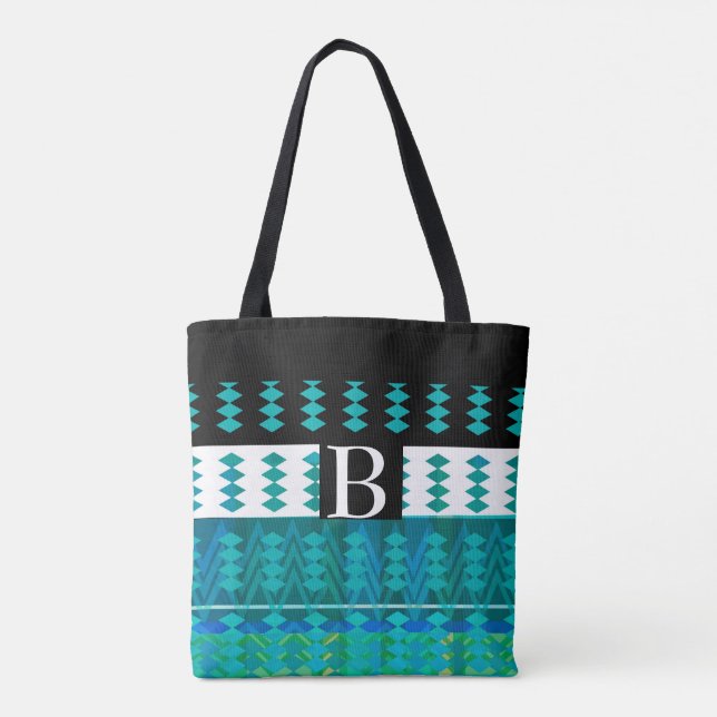 monogram custom personalized stylish tote (Back)