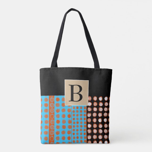 monogram custom personalized stylish tote bag (Back)