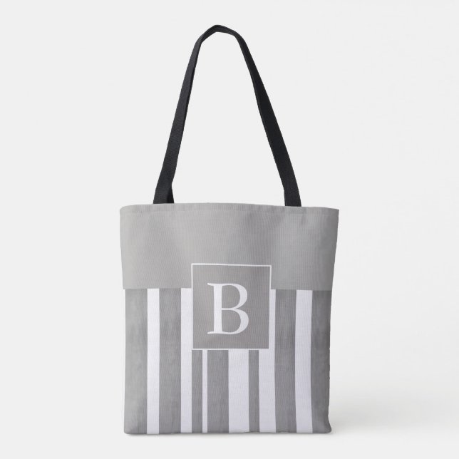 monogram custom personalized stylish tote bag (Back)