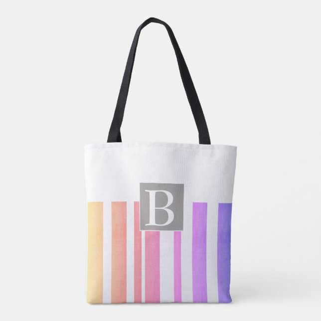 monogram custom personalized stylish tote bag (Back)