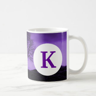 Monogram Custom Printed Coffee Tree Silhouette Coffee Mug