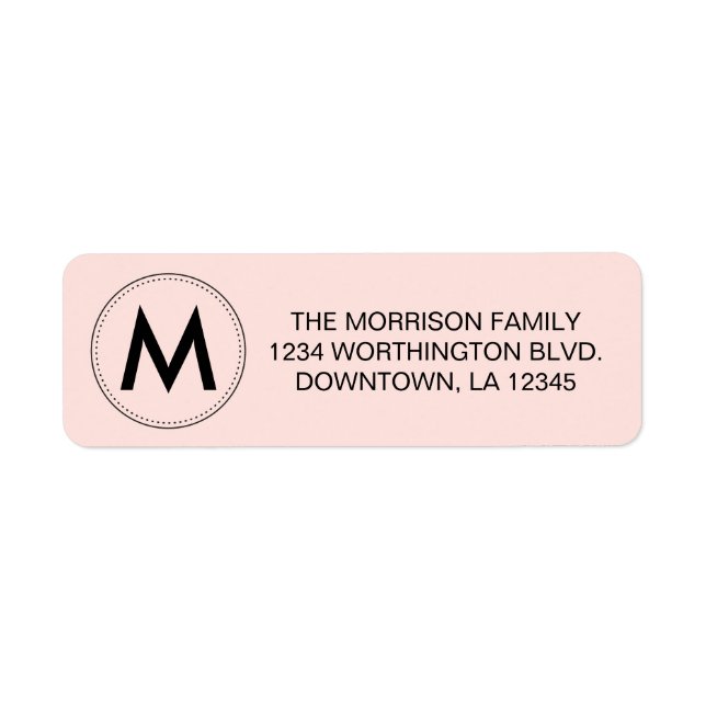 Monogram custom return address label (Front)