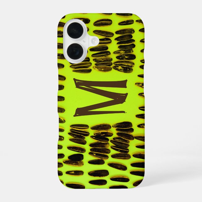 Monogram Customizable Cool Cut Unique iPhone 16 Case (Back)
