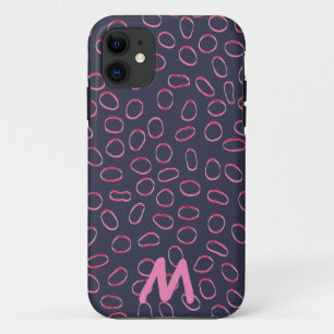 Monogram Customizable Cute Unique Abstract Pattern iPhone 11 Case