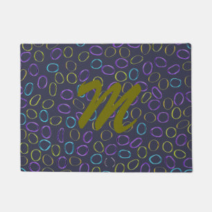 Monogram Customizable Cute Unique Abstract Pattern Doormat