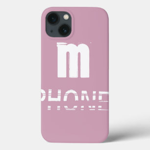 Monogram Customizable Pink Cool Modern iPhone 13 Case