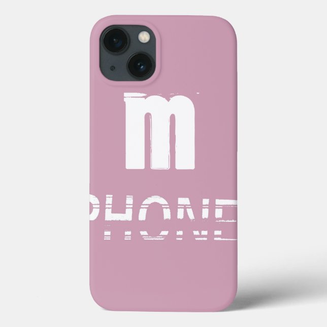 Monogram Customizable Pink Cool Modern Case-Mate iPhone Case (Back)