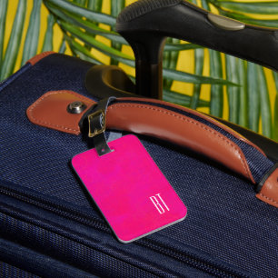 Monogram Customizable Pink Modern Abstract Luggage Tag