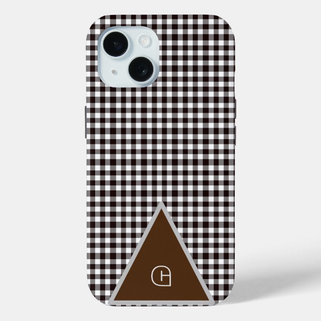   Monogram Customize Chic Plaid Case-Mate iPhone Case (Back)