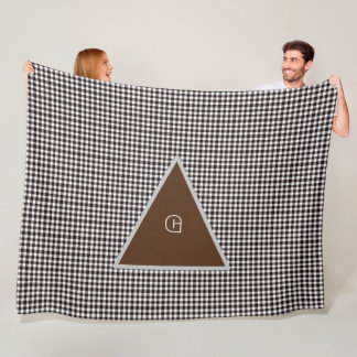 Monogram Customize Chic Plaid Fleece Blanket