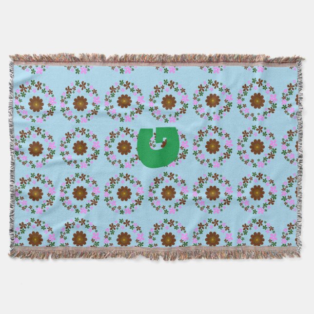 Monogram Customize Wedding Home Decor Throw Blanket (Front)