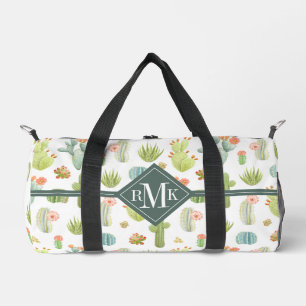 Monogram   Cute Cactus Standing Pattern Duffle Bag