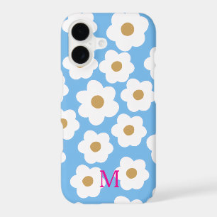 Monogram Cute Floral Daisies Pattern