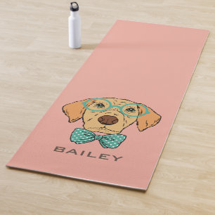 Monogram Cute & Funny Labrador Retriever Hipster Yoga Mat