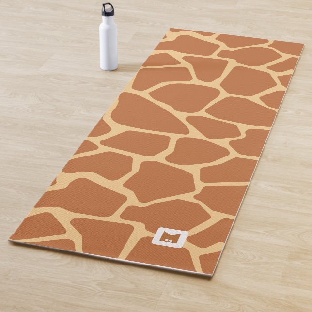Monogram Cute Giraffe Safari Pattern Yoga Mat (In Situ)