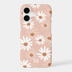 Monogram Cute Girly Floral Daisies  Case-Mate iPho