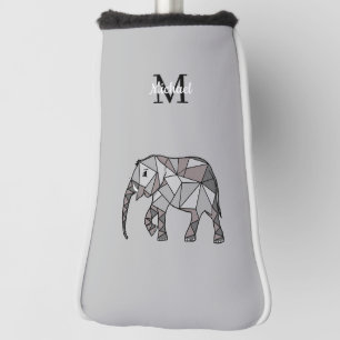 Monogram Cute Graphics Elephant Personalized Black Golf Head Cover