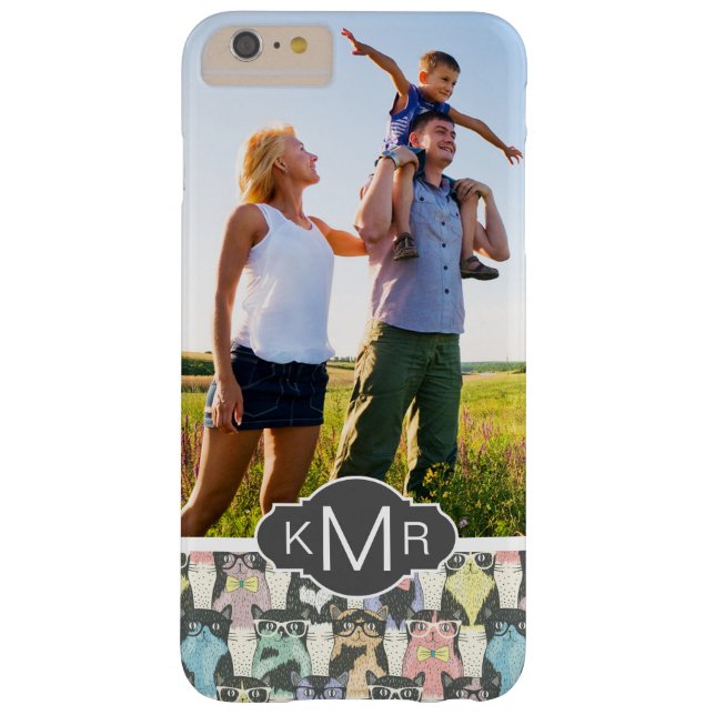 Monogram | Cute Hipster Cats Pattern Case-Mate iPhone Case (Back)