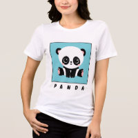Monogram Cute Panda Personalized Bubble Gum Blue