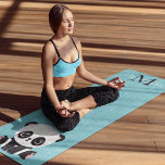 Monogram Cute Panda Personalized Bubble Gum Blue Yoga Mat<br><div class="desc">A cute panda bear sitting on the floor on a bubble gum blue background. Personalize with your monogram and name or delete text in text boxes for no name</div>