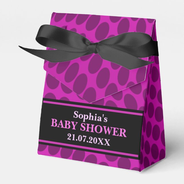 Monogram Cute Pattern Baby Shower          Favor Box (Front Side)