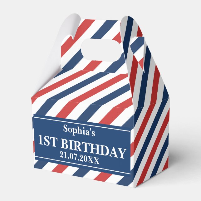 Monogram Cute Pattern Birthday          Favor Box (Front Side)