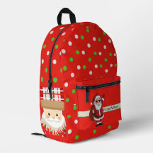 Monogram Cute Santa Celebrating School
