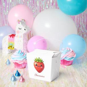 Monogram cute strawberry kawaii favor box
