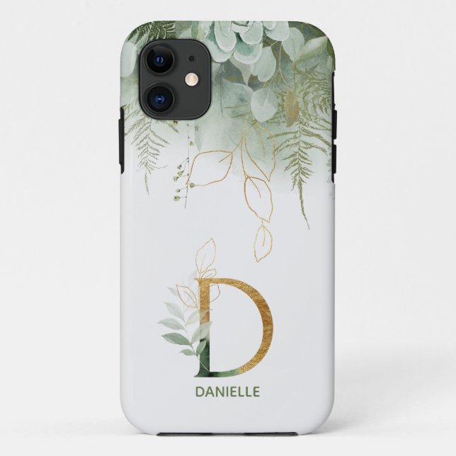 Monogram D Elegant Green Coque-Mate coque iphone (Dos)