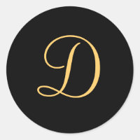 Monogram D,  gold coloured initial D script