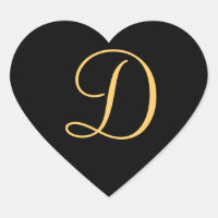 Monogram D, gold coloured initial D script