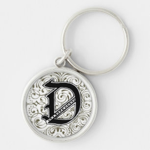 Monogram ‘D’ in Grey Keychain