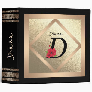 Monogram D, letter D, flowers, monogram Binder