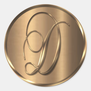 Monogram D NONMETALLIC Bronze Envelope Seal