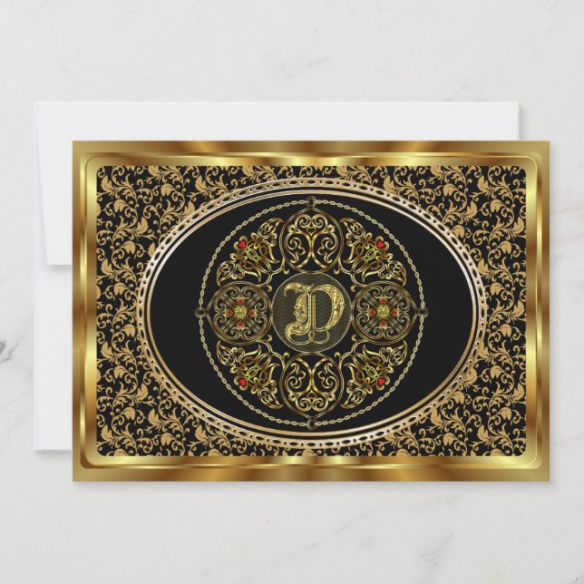 Monogram D One of a kind View notes please Invitation (Front)