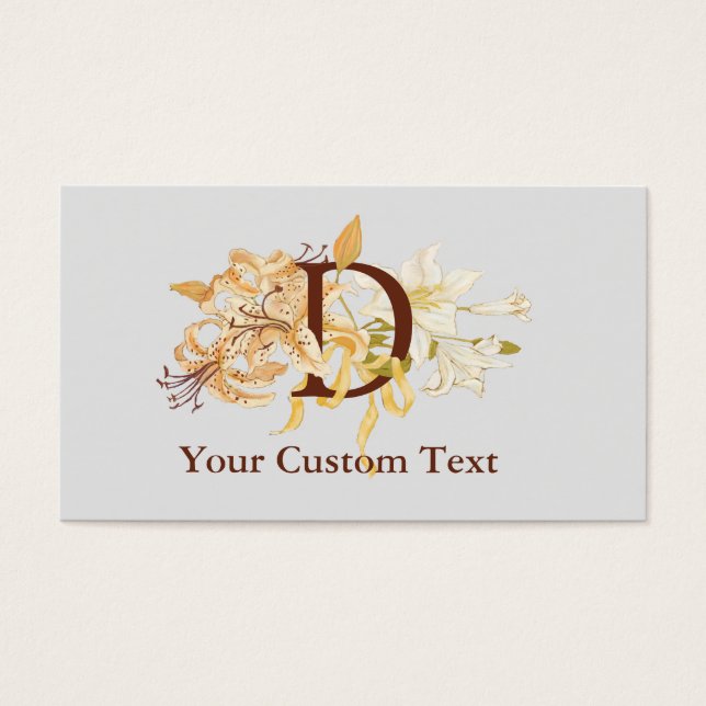 Monogram D with Vintage Lilies Template (Front)