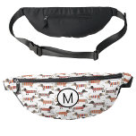 Monogram Dachshund Wiener Sausage Dog Personalized Fanny Pack<br><div class="desc">A fun Dachshund Wiener Sausage dog pattern for animal lovers. Change the monogram initial to personalize.</div>