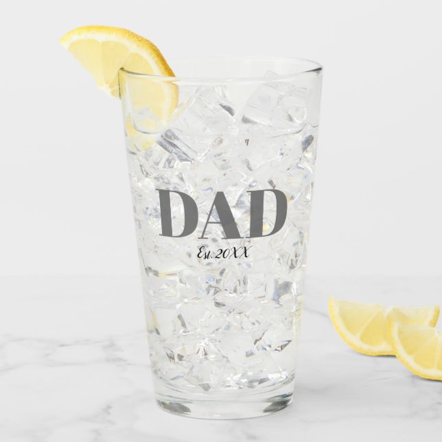 Monogram Dad Est Modern Simple Glass (Front Ice)