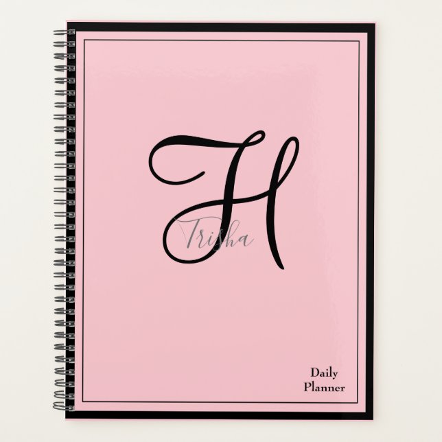 Monogram Daily Planner with ANY colour Cover HAMbW (Front)