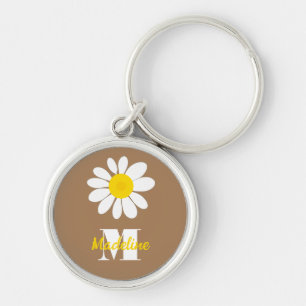 Monogram Daisy Keychain