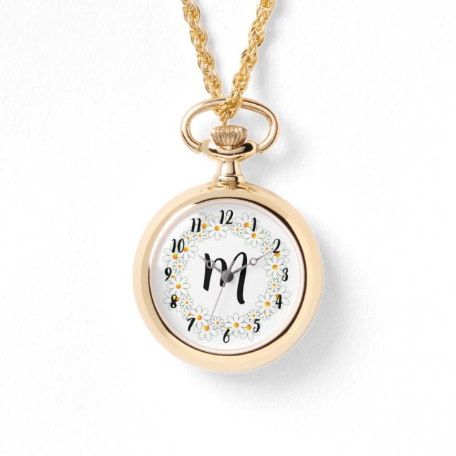 Monogram Daisy Necklace Watch (Front)