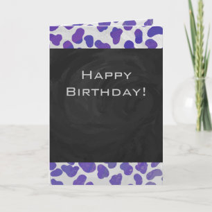 Monogram Dalmatian Purple and White Print Card